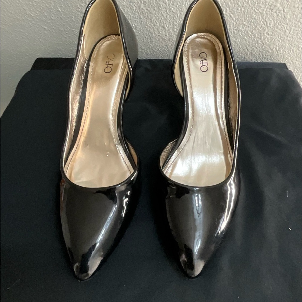 Cato Shiny Black Pointed Heels